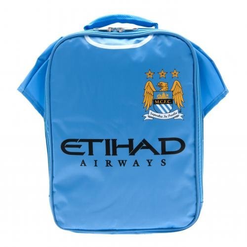 Manchester City F.C. Kit Lunch Bag- shirt shape lunch bag-with name tag- approx 29cm x 24cm x 7cm- with a swing tag- Official Football Merchandise