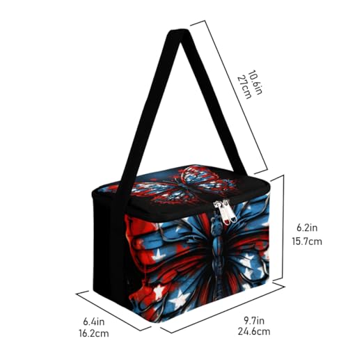GzLeyigou Lunch Bags for Women Men 9 Cans,Butterfly Hot & Cold Food Delivery Bag Insulated Grocery Bag Insulated Lunch Box Colorful Butterfly Cooler Bag for Office Work Picnic Beach