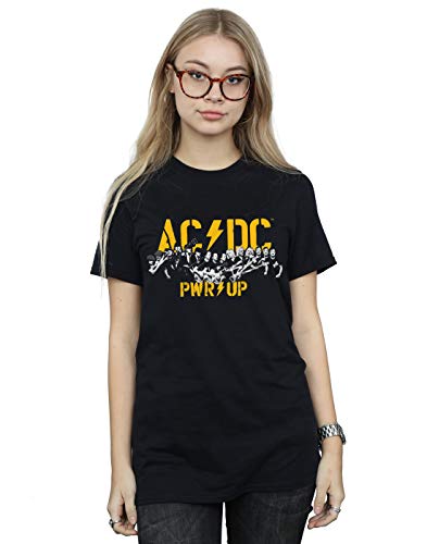 Image of AC/DC Women's PWR UP Portrait Motion Boyfriend Fit T-Shirt Black XXX-Large