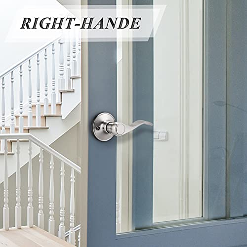 Probrico Wave Style Single Dummy Door Levers Dummy Door Handles Satin Nickel Finish, Right Handed, Pack Of 6 #TOP1