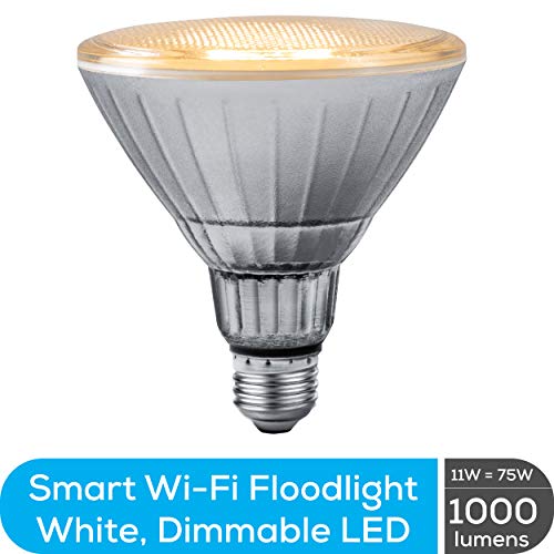 Geeni GN-BW912-999 LUX Smart Floodlight, White – Outdoor 2700K-6500K Dimmable LED Bulb, E26