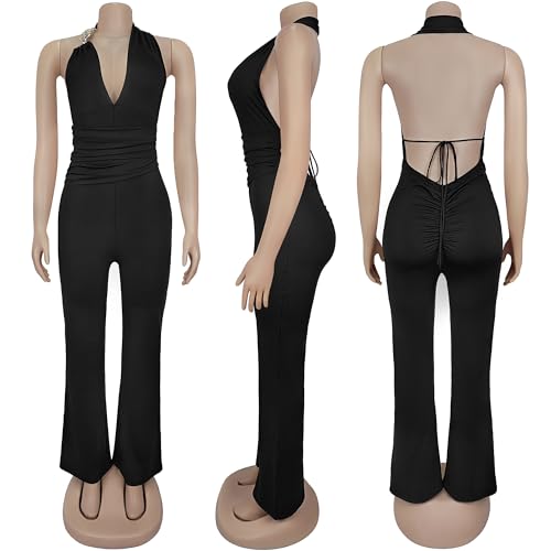 Image of Jigfar Women Sexy Elegant Bodycon Jumpsuit Going Out Romper Birthday Party Club Night Outfits