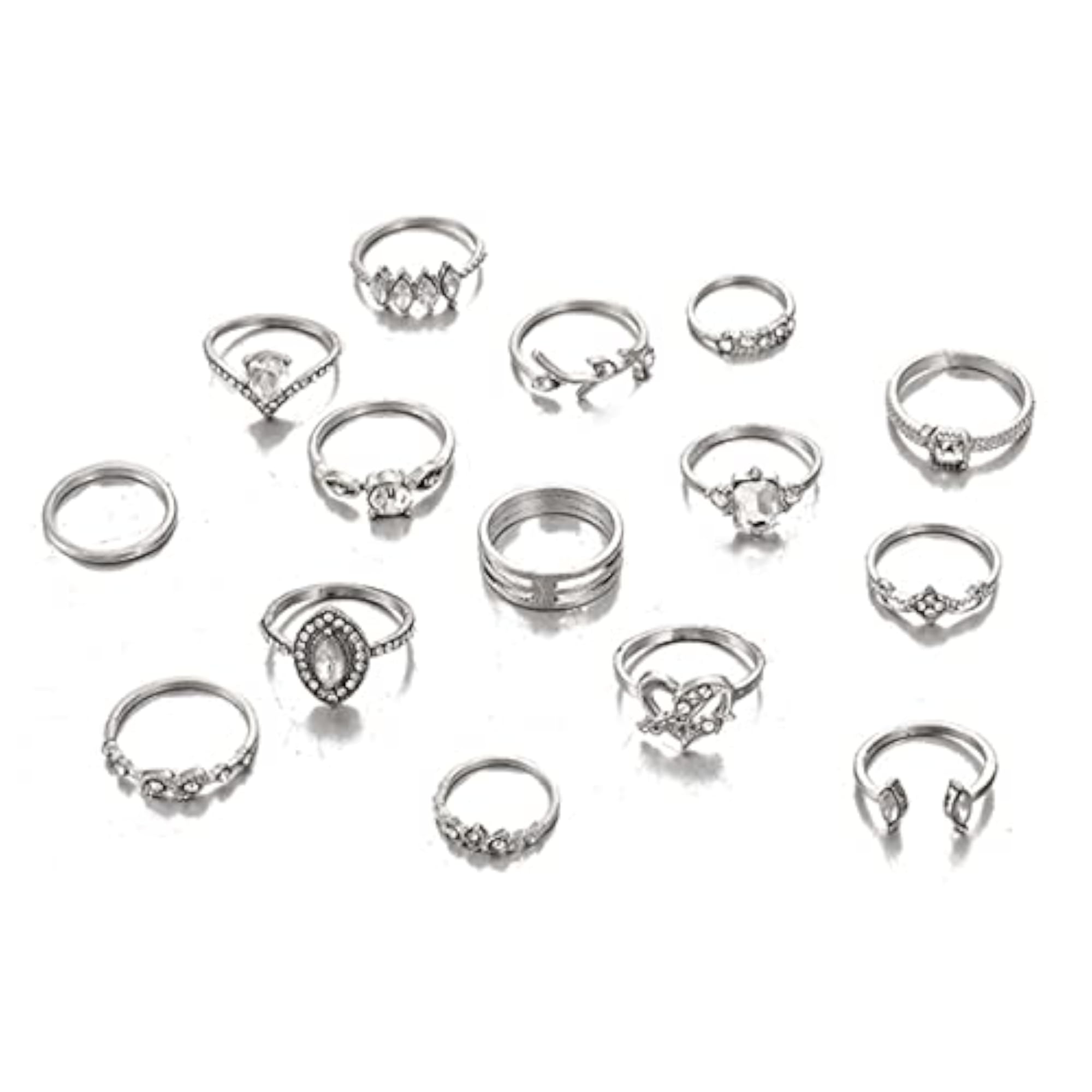 Contemporary Stackable Rings Set - Style 8