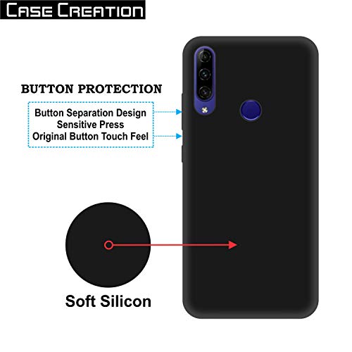 Image of Case Creation for Lenovo K10 Plus 2019 Back case, Lenovo K10 Plus Slim Flexible Smart Look case with 360 Camera All Angle Protection (Pure Black)