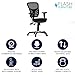 Flash Furniture Nicholas Mid-Back Swivel Desk Chair with Wheels, Mesh Back, Padded Seat, and Armrests, Adjustable Height Mesh Ergonomic Office Chair, Black