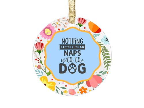 Nada melhor do que cochilos com o cachorro ornamento acrílico 8,89 cm adesivo UV transferência desig