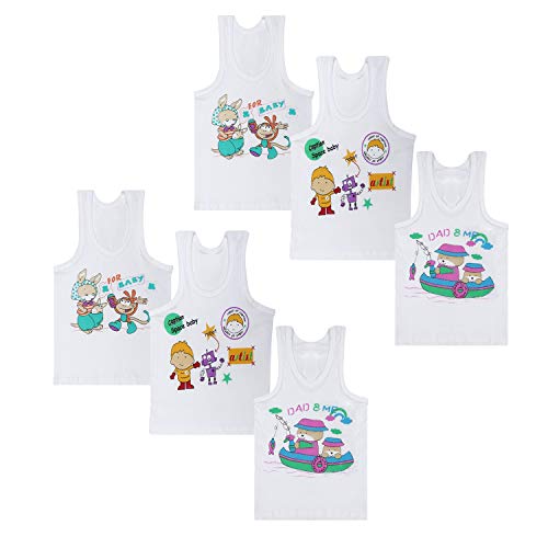 Image of superminis Cotton Vests /Baniyan /Inner Wear - Regular Fit, Sleeveless, Printed Sandos for Girls, Boys and Kids