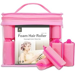 36-Pack Soft Foam Hair Rollers for Overnight Styling – Flexible Sponge Curlers for Frizz-Free, Damage-Free Curls (Pink, 0.98 Inch)
