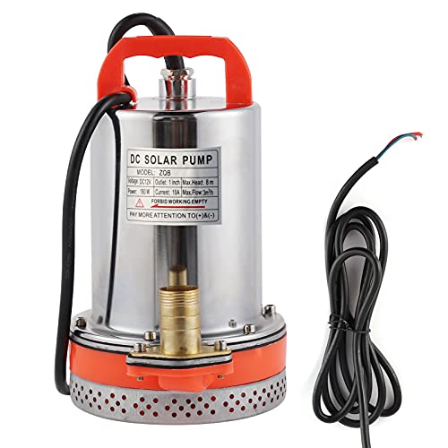 DC 12 V Tauchpumpe, Solar-Wasserpumpe, Kleine Batterie, Solar-Tauchwasserpumpe, Ideal für Bewässerung, Aquakultur und Pool-Entwässerung, Maximale Hubhöhe: ca. 8 Meter (12V)