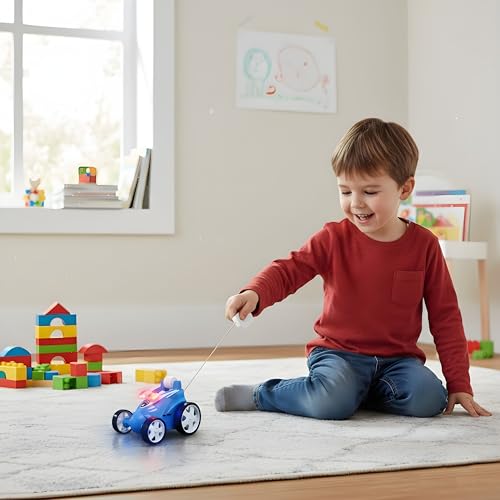 Image of Rechargeable Police RC Stunt Car for Kids | 360 Flip & Spin Remote Control Car with Siren, RGB Light Bar & Flashing Wheels | Toy Vehicle for Boys & Girls Ages 4-10 (368 - Police - Blue)