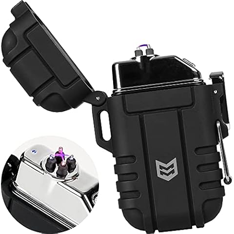 Mission Made Plasma Lighter Tactical Windproof Waterproof USB Rechargeable Flameless Dual Arc for EDC Camping Survival Cover