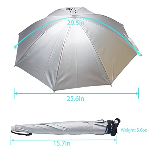 image for Umbrella Hat, Bocampty 25 inch Fishing Umbrella Hat Hands Free UV Prot