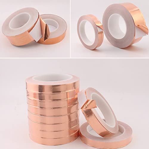 Image of appuivbt Copper Foil Tape,20m /65.6 ft Single Sided Copper Tape Conductive Adhesive for Crafts,Soldering,Stained Glass and Repair