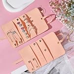 Rolin Roly Leather Travel Jewelry Roll,Travel Jewelry Organizer Bag Portable Jewelry Storage Jewel Bag for Necklace Bracelets,Ring, Gifts for Women (Pink) - Image 5