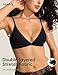Vertvie Womens Wireless Triangle Bralette Plunge Unlined Seamless Bras No Underwire Sexy Comfortable Unpadded Everyday Bra(Black,X-Small)