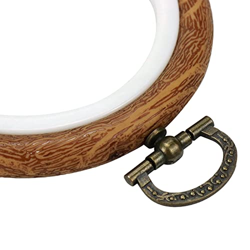 Mcredy 2021FY1595 4 Pcs 3.15X4"(Lxw) Embroidery Hoops Set,Imitated Wood Plastic Embroidery Hoop Frames Oval Cross Stitch Hoop Ring thumb #3
