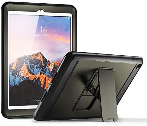 YOUMAKER New iPad 9.7 Case 2018/2017, Heavy Duty Kickstand with Built-in Screen Protector Full-Body Shockproof Protective Case Cover for Apple iPad 9.7 inch 2017/2018 5th/6th Gen (Gun Metal/Black)