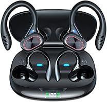 Funsnow 2023 Wireless Earbud with Wireless Charging Case Digital LED Display 48hrs Playtime Deep Bass Sport Earphones...