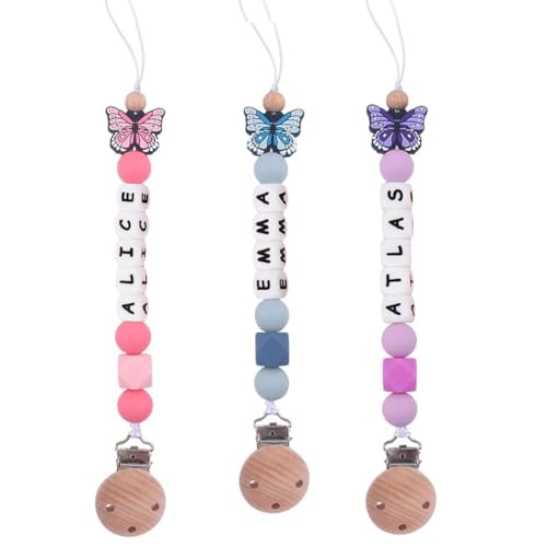 Personalized Pacifier Clip - Custom Pacifier Chain - Newborn Gift Soother Holder