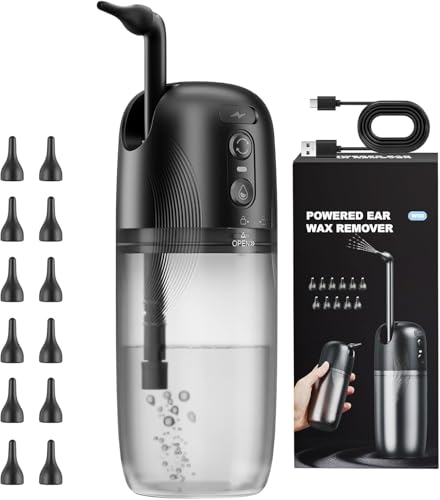 Electric Ear Wax Removal Ear Cleaning Kit with Water Powered Ear Cleaner Featuring 3 Pressure Settings and 12 Replacement Tips Effective Ear Cleaning Tool