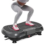 HomeFitnessCode Vibrationsplatte für Frauen Männer - Vibrationsgerät mit Mehreren Stufen + Vorprogramm Vibrationstrainer Fitnessgerät Zuhause für Abnahme Muskelaufbau Ganzkörpertraining, Schwarz