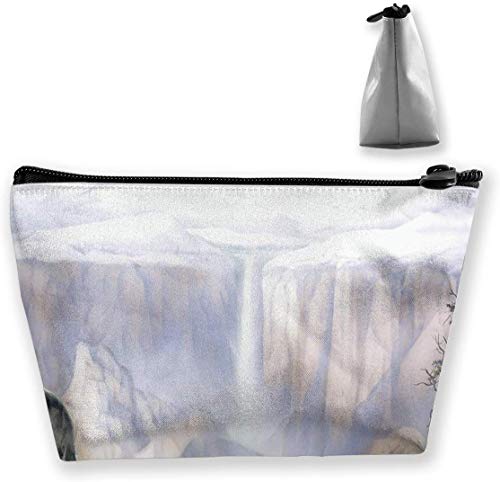 Preisvergleich Produktbild Kosmetiktasche Trapez Aufbewahrungstasche Wolf Mountain Bird Tragbare Kosmetiktasche Damen Mobile Reisetasche