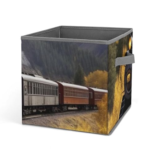 Cube de rangement pliable train pour jouets et vêtements - 2
