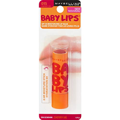 Maybelline Baby Lips Moisturizing Lip Balm , Cherry Me 0.15 oz (Pack of 2)