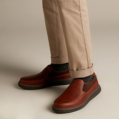 Image of Clarks Mens Un Abode Go Dark Tan Lea Boat Shoe