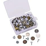 80 Sets Jeans Button Tack Buttons Metal Replacement Kit with Rivets Storage Box, 8 Styles