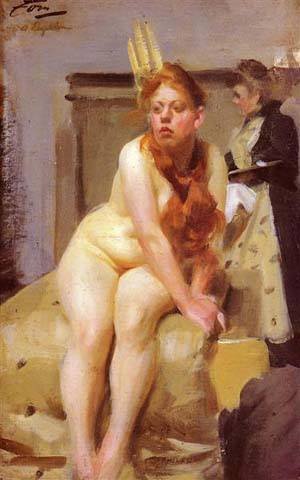 Peinture à l'huile Anders Zorn L'Ateljen | Toile de Qualité Musée
