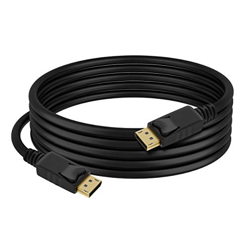 GearIT Gold Plated DisplayPort to DisplayPort Cable 6 Feet - 4K Resolution Ready (DP to DP Cable) Black