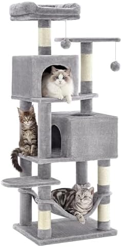 SONGMICS HOME Cat Tree for Indoor Cats, Multi-Level Cat Tower wit...
