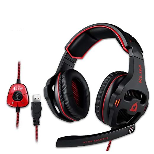 KLIM Mantis - Gamingheadset med mikrofon för PC, PS4, Nintendo Switch, Mac, mobil - PS5 -headset - USB 7.1 - Hörlurar av hög kvalitet [Ny version 2021]
