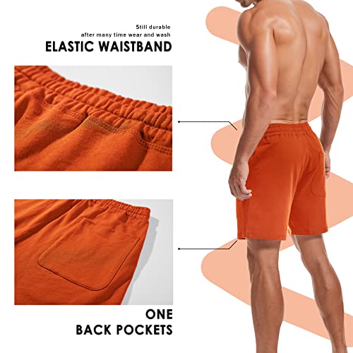 Image of AMY COULEE Mens Athletic Workout Shorts 5.5 inch Cotton Casual Shorts Elastic Waist Joggers Sports Sweat Shorts