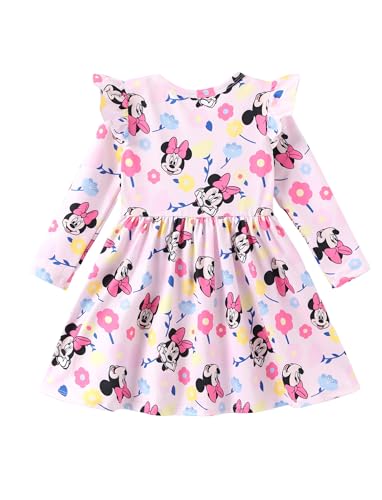 image for Disney Minnie Mouse Toddler Dress Baby Girls A-Line Ruffle Long Sleeve