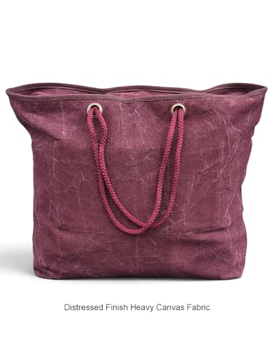 Image of The House of tara Cotton Oversized Canvas Tote Bag with Zip Pouch | YKK Zipper Closure | Padded Pocket for Tablet & Sunglasses /Phone | Bottle Holder | Strong Nylon Handles | Women