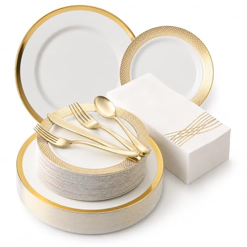 By Madee HEAVYWEIGHT Fancy Plastic Dinnerware Sets...
