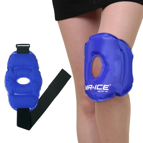 MR.ICE Ice Pack for Knee Pain Relief, Reusable Gel Ice Pack for Knee Injury, Replacement Surgery, Bursitis Arthritis, Swelling, Knee Cooling Wrap Cold Compress for Arthritis, Meniscus Tear, 11.5''x7''