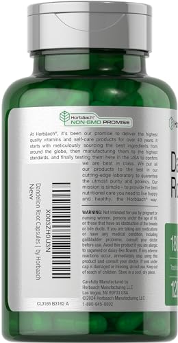 Horbäach Dandelion Root Supplement 1800mg | 120 Capsules | Non-GMO, Gluten Free - Image 4