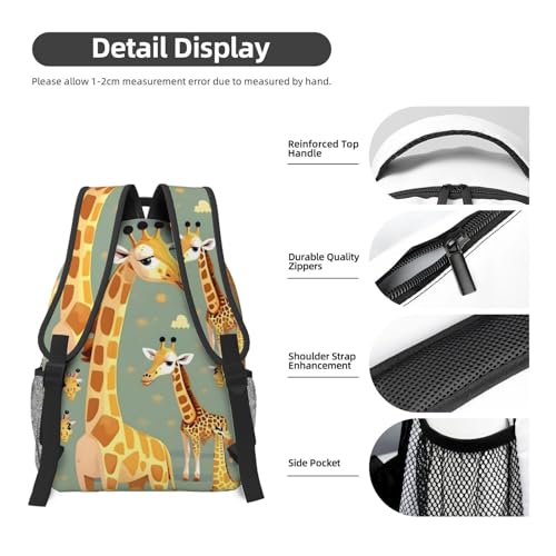 Sac à dos voyage ordinateur portable imprimé girafe noir