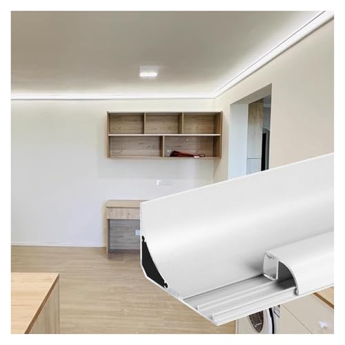 DXYOYONGMZ LED Channel, LED Strip Diffuser Channel, Crown Molding Aluminum Channel Without Led Light, Theater Lighting Led Skirting Board for Hallway/Bedroom(5m/16.5ft)