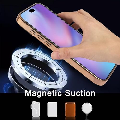 Étui magnétique à paillettes iPhone 17 Pro Max orange mince - 3