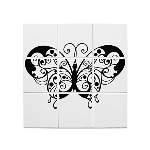 Carreaux céramique décoratifs papillon noir pose murale facile