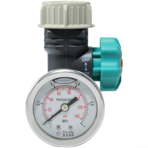 Régulateur de pression d'eau manuel fabriqué en cuivre et plastique ABS pour un contrôle précis du débit dans les systèmes d'irrigation goutte à goutte avec jauge pour serre de ferme, arroseur de