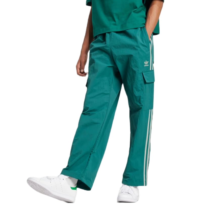 Original Men's Loose FIT Adicolor Classics 3-Stripes Cargo Pants, Collegiate Green, Medium