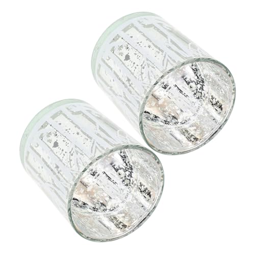 ULTECHNOVO 2pièces Bougeoir De Noël Verre Centre De Table Ornement Décoratif pour Fête Lot