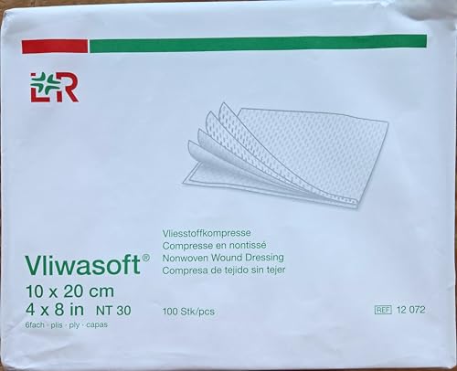 Vliwasoft 12070 Verbände, unsteril, 4-lagig 10 cm x 20 cm (100-er pack)