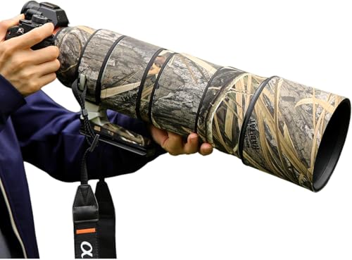 Image of ROLANPRO Camoflage Lens Cover for Sony FE 200-600mm F5.6-6.3 G OSS Coat Lens Protective Sleeve Case-#49 Reed C Waterproof