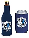 NBA Basketball Team Color Logo Can & Bottle Holder Insulator Beverage Cooler Set (Dallas) Mavericks
